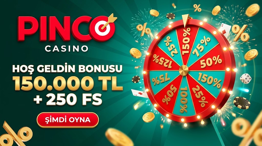 Pinco hoş geldin bonusu çarkı arayüzü
